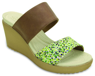 Crocs 202518 bronze Leigh II 2- strap Graphic Wedge - Γυναικείες