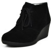 Crocs 203419 black Leigh Suede Wedge Shootie -Γυναικεία