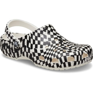 Σαμπό Crocs 211007-103 white-black Classic Warbed Checker Clog-Unisex
