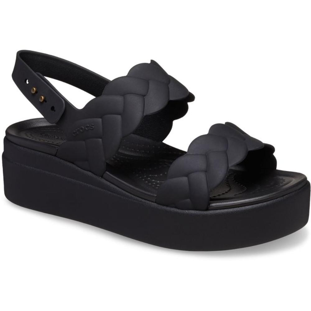 Πέδιλα πλατφόρμες Crocs 209977-060 black Brooklyn Woven Upper LW-Γυναικεία
