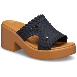Ψηλή παντόφλα Crocs 209979-001 black Brooklyn Woven Slide Heel-Γυναικεία