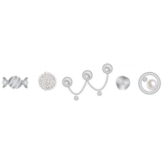 Αξεσουάρ Crocs 10017723 Silver and Pearl 5pack-Jibbitz